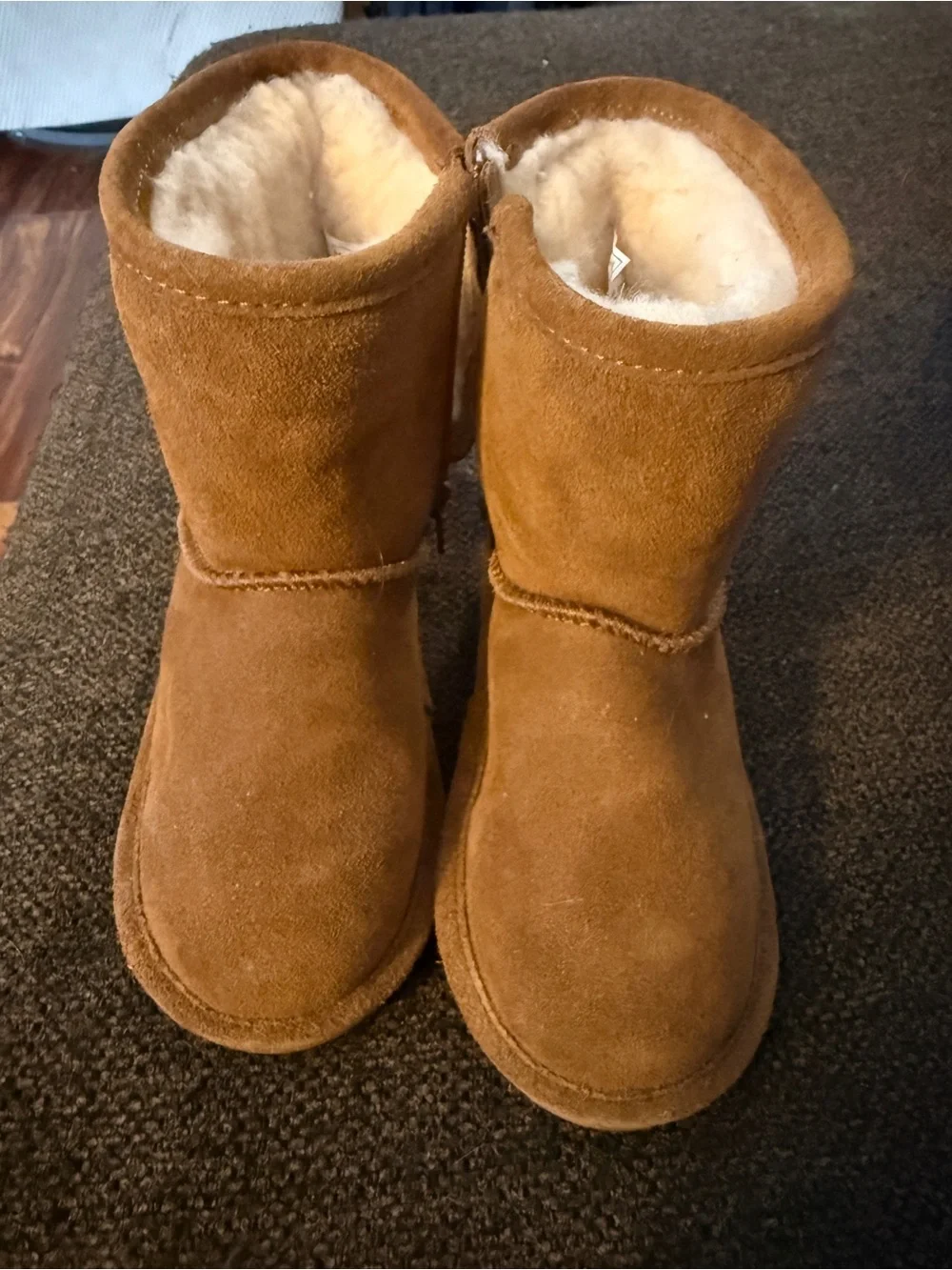 BearPaw Suede Mid-Calf Boots - Chestnut Brown